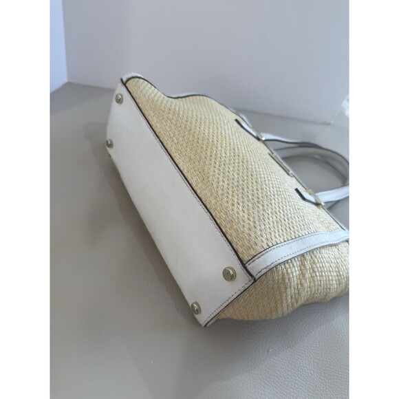 Kate Spade Cedar Street Straw Medium Tote Bag White Straps h - Picture 12 of 14